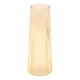 Hestia Tapered Ribbed Glass Vase - Amber - thumbnail 3