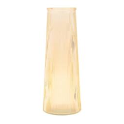 Hestia Tapered Ribbed Glass Vase - Amber - thumbnail 2