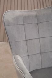 Orsina High Back Velvet Armchair with Gold Legs, Versatile & Durable Armchair, Easy to Maintain Bucket Chair in Grey - thumbnail 6