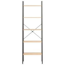 Berkfield Home 5-Tier Standing Shelf Light Brown & Black 56x35x174 cm - Size: 56 x 35 x 174 cm - thumbnail 3