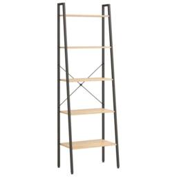 Berkfield Home 5-Tier Standing Shelf Light Brown & Black 56x35x174 cm - Size: 56 x 35 x 174 cm