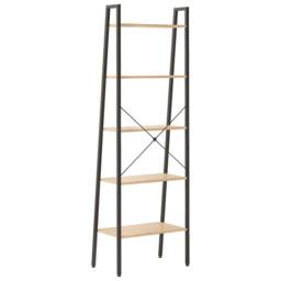 Berkfield Home 5-Tier Standing Shelf Light Brown & Black 56x35x174 cm - Size: 56 x 35 x 174 cm - thumbnail 5