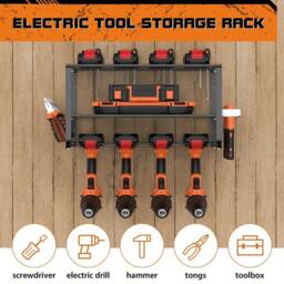 FLAVORA 3-Layers Wall Mounted Power Tool Organizer in Black - Size: 10000mm x 520mm - thumbnail 4