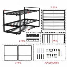 FLAVORA 3-Layers Wall Mounted Power Tool Organizer in Black - Size: 10000mm x 520mm - thumbnail 3