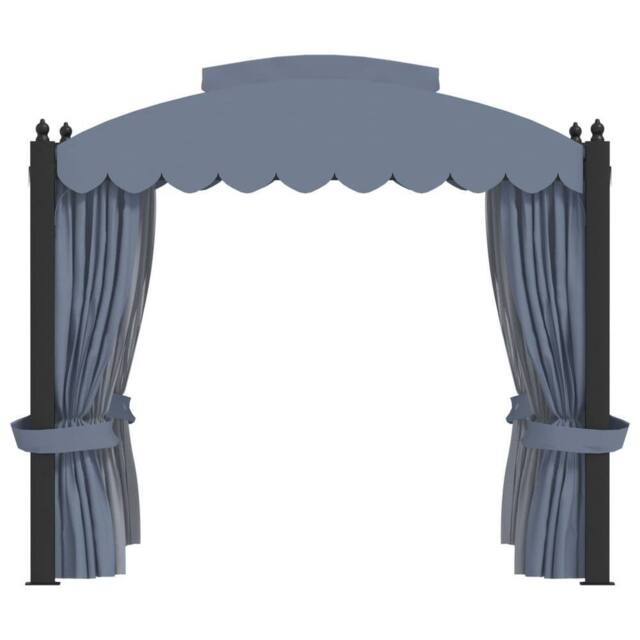 Berkfield Home Gazebo with Curtains 3x4 m Anthracite Steel in Dark Grey - image 1