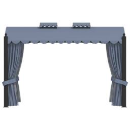 Berkfield Home Gazebo with Curtains 3x4 m Anthracite Steel in Dark Grey - thumbnail 3