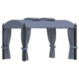 Berkfield Home Gazebo with Curtains 3x4 m Anthracite Steel in Dark Grey - thumbnail 2