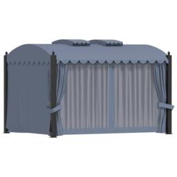 Berkfield Home Gazebo with Curtains 3x4 m Anthracite Steel in Dark Grey - thumbnail 6