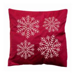Samuel Alexander 44cm Burgundy & Gold Snowflake Soft Christmas Cushion - thumbnail 8
