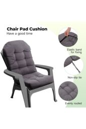 Living and Home 110 X 48cm Outdoor Waterproof Tufted Swing Seat Cushion Garden Chair Cushion in Dark Grey - Size: 110 X 48 cm - thumbnail 5