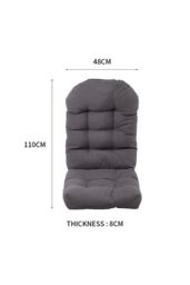 Living and Home 110 X 48cm Outdoor Waterproof Tufted Swing Seat Cushion Garden Chair Cushion in Dark Grey - Size: 110 X 48 cm - thumbnail 6