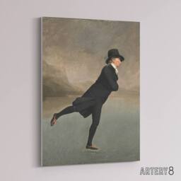 "Artery8 Henry Raeburn The Skating Minister Canvas Wall Art Print in Grey - Size: W18"" x H24""" - thumbnail 2