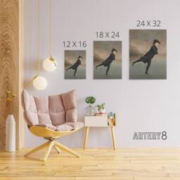 "Artery8 Henry Raeburn The Skating Minister Canvas Wall Art Print in Grey - Size: W18"" x H24""" - thumbnail 4