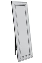 MirrorOutlet Langley All Glass Bevel Cheval Dress Mirror 5ft7 x 1ft11 170cm x 58cm in Silver - Size: 1 Pack - thumbnail 3