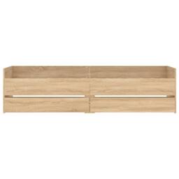 Berkfield Home Bed Frame Frame with Headboard Smoked Oak 75x190 cm Small Single in Light Brown - thumbnail 6