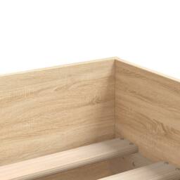 Berkfield Home Bed Frame Frame with Headboard Smoked Oak 75x190 cm Small Single in Light Brown - thumbnail 9