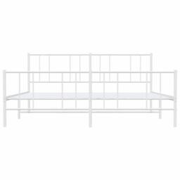 Berkfield Home Metal Bed Frame with Headboard & Footboard White 193x203 cm - thumbnail 6