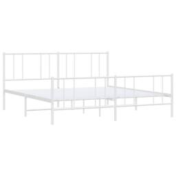 Berkfield Home Metal Bed Frame with Headboard & Footboard White 193x203 cm - thumbnail 4