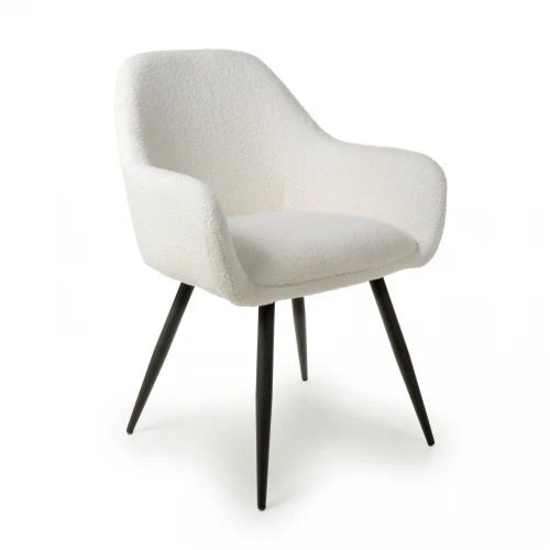 IH Design Danna Boucle White Dining Chairs (Set of 2) in Off-White - image 1
