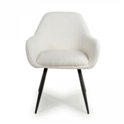 IH Design Danna Boucle White Dining Chairs (Set of 2) in Off-White - thumbnail 2