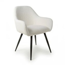 IH Design Danna Boucle White Dining Chairs (Set of 2) in Off-White - thumbnail 1
