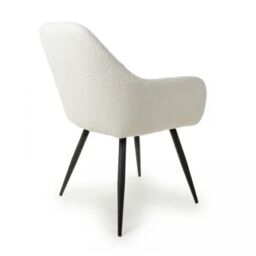IH Design Danna Boucle White Dining Chairs (Set of 2) in Off-White - thumbnail 3