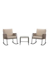 Teamson Home Outdoor Garden Table & Rocking Chair Furniture Set, Beige - thumbnail 7