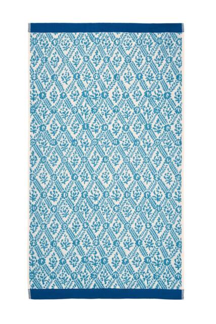 English Heritage 'St John's Trellis Turquoise' Cotton Towel in Turquoise - Size: Bath Sheet - image 1