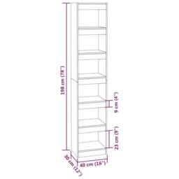 Berkfield Home Book Cabinet/Room Divider Grey Sonoma 40x30x198 cm - Size: 40 x 30 x 198 cm - thumbnail 7