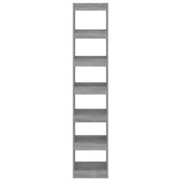 Berkfield Home Book Cabinet/Room Divider Grey Sonoma 40x30x198 cm - Size: 40 x 30 x 198 cm - thumbnail 5