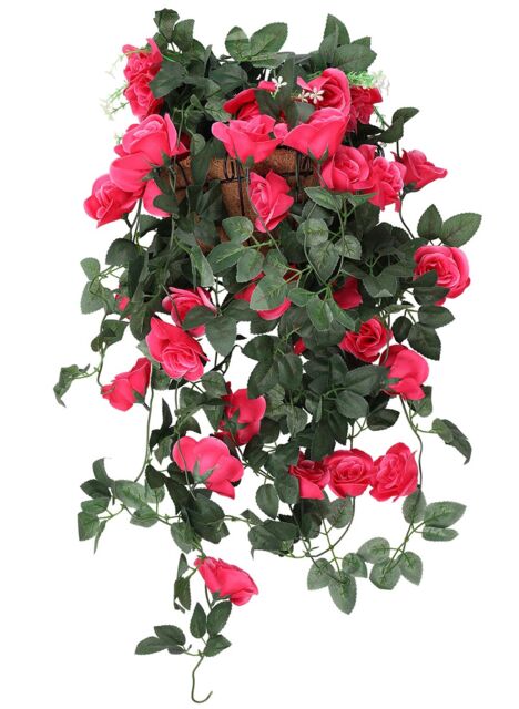 Neel Blue 110cm Artificial Rose Garland Vine Hanging Silk Garland, 18 Flowers - image 1