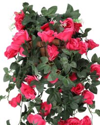 Neel Blue 110cm Artificial Rose Garland Vine Hanging Silk Garland, 18 Flowers - thumbnail 3