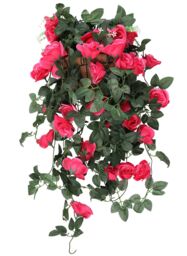 Neel Blue 110cm Artificial Rose Garland Vine Hanging Silk Garland, 18 Flowers - thumbnail 1
