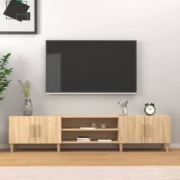 Berkfield Home TV Cabinet Sonoma Oak 180x31.5x40 cm Engineered Wood in Brown - thumbnail 2