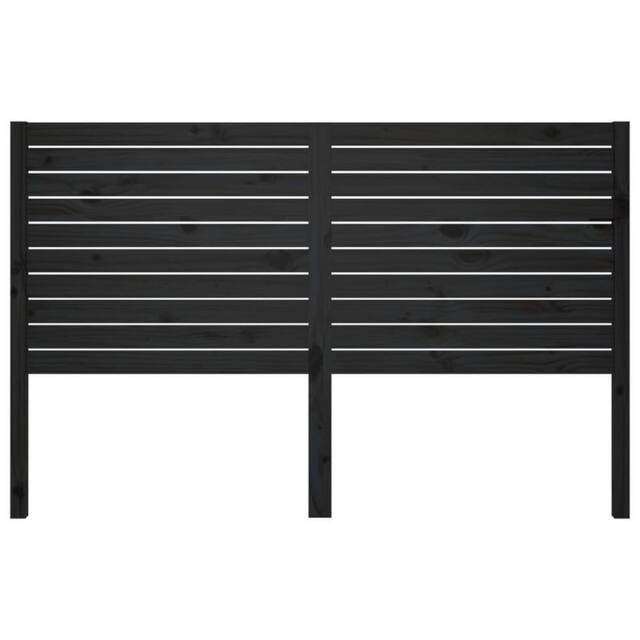 Berkfield Home Beautiful Bed Headboard Black 146x4x100 cm Solid Wood Pine - Size: 146 x 4 x 100 cm - image 1