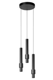 Lucide 'MARGARY' Dimmable Stylish Adjustable Indoor Modern LED Pendant Light in Black - thumbnail 2