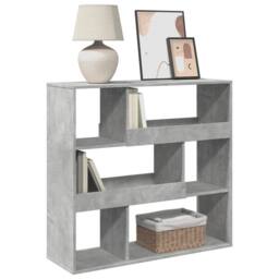 Berkfield Home Classic Book Cabinet/Room Divider Concrete Grey 100x33x94.5 cm - thumbnail 1