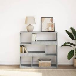 Berkfield Home Classic Book Cabinet/Room Divider Concrete Grey 100x33x94.5 cm - thumbnail 2