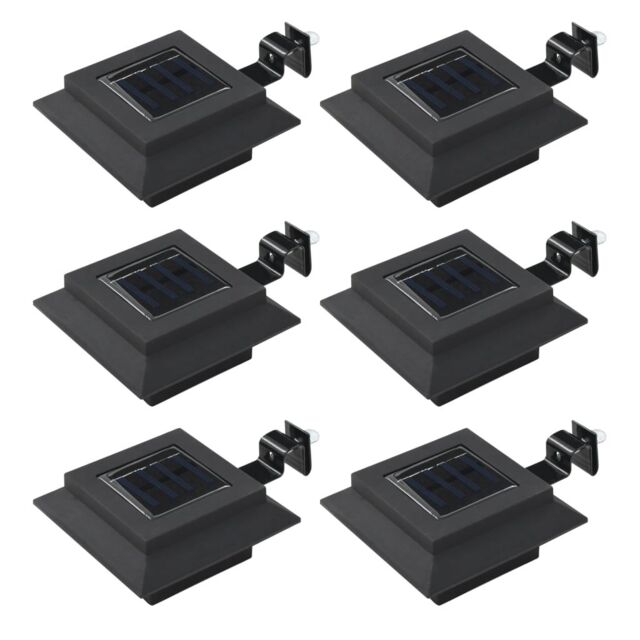 Berkfield Home Outdoor Solar Lamps 6 pcs LED Square 12 cm Black - image 1