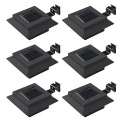Berkfield Home Outdoor Solar Lamps 6 pcs LED Square 12 cm Black - thumbnail 1