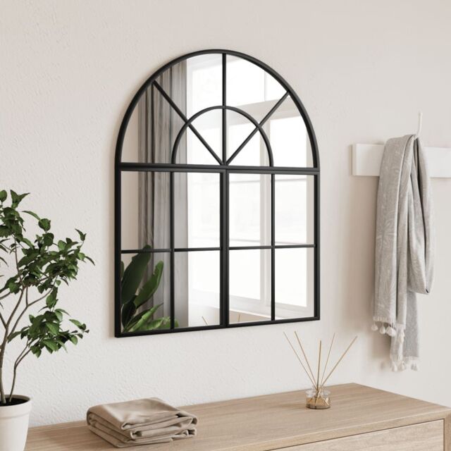 Berkfield Home Wall Mirror Black 60x70 cm Arch Iron - image 1