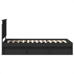 Berkfield Home Bed Frame with Headboard Black 90 x 200 cm Solid Pine Wood - thumbnail 8