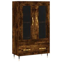 Berkfield Home Highboard Smoked Oak 69.5x31x115 cm Engineered Wood in Brown - thumbnail 1