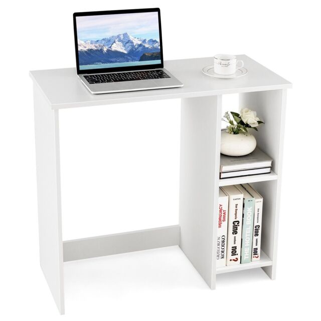 Costway Small Computer Desk Home Office Desk Modern Study Writing Desk in White - image 1