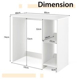 Costway Small Computer Desk Home Office Desk Modern Study Writing Desk in White - thumbnail 2
