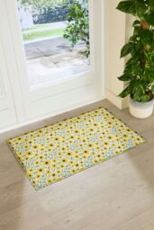 Artsy Mats Sunflower Pattern Indoor Outdoor Doormat in Yellow - Size: 90 cm x 60 cm - thumbnail 1