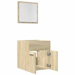 Berkfield Home 2 Piece Bathroom Furniture Set Sonoma Oak Engineered Wood in Light Tan - thumbnail 5
