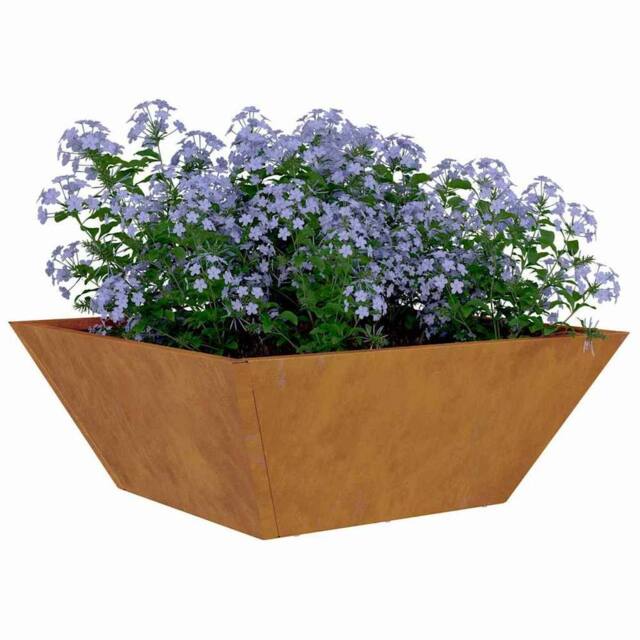 Berkfield Home Modern Garden Bowl Planters 5 pcs 40x40x15 cm Weathering Steel - Size: 40 x 40 x 15 cm - image 1
