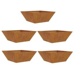 Berkfield Home Modern Garden Bowl Planters 5 pcs 40x40x15 cm Weathering Steel - Size: 40 x 40 x 15 cm - thumbnail 5