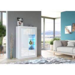 Creative Furniture Arcadia Display Cabinet 140cm - White with Gloss Doors - thumbnail 3